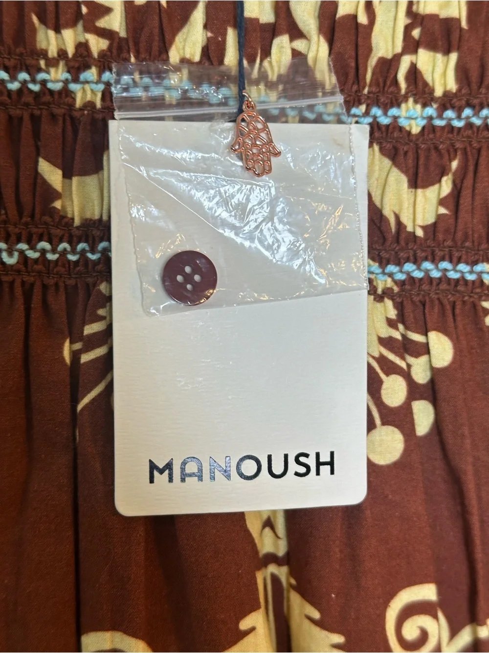 NEW MANOUSH Indian Block Print Cotton Baby Doll Luxury Dress, Size 34/4